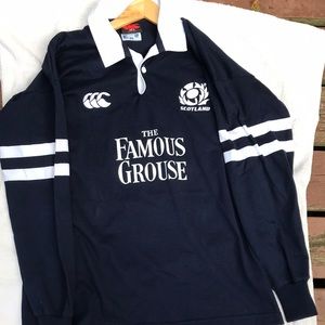 Rare Navy Blue “The Famous Grouse” Rugby Shirt Size M